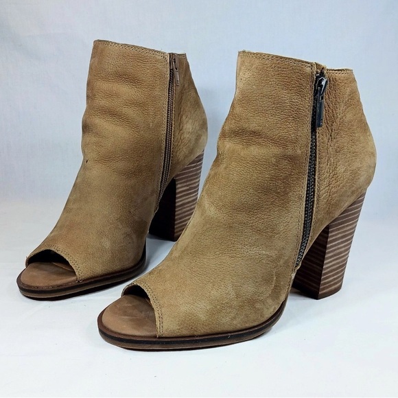 Lucky Brand Tan Ankle Booties with Peep-Toe - Picture 11 of 13